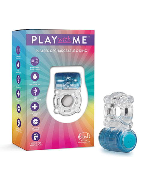 No Eta Blush Play With Me Pleaser Rechargeable C Ring - Blue