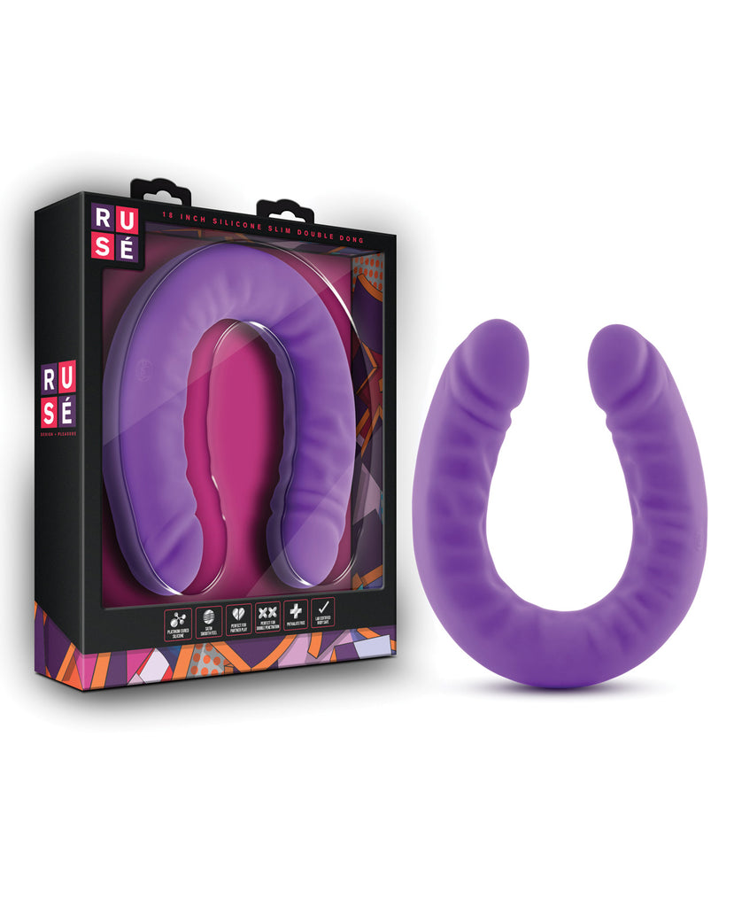 Ruse 18" Slim Double Dong - Purple