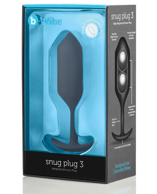 B-vibe Weighted Snug Plug 3 - .180 G Black