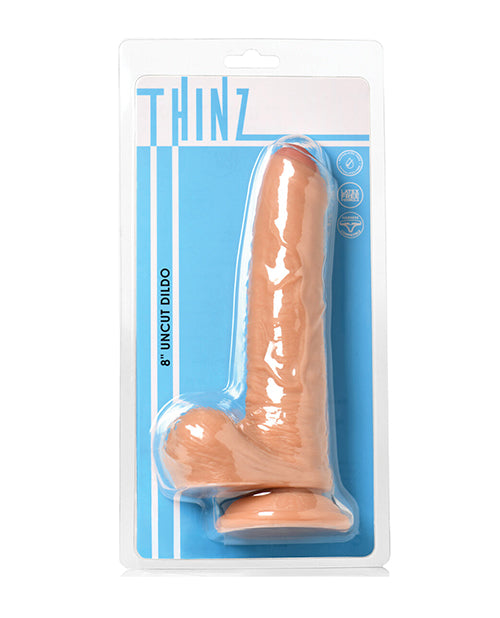 Curve Toys Thinz 8" Uncut Dildo W/balls - Light