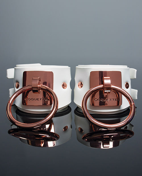 Pleasure Collection Adjustable Handcuffs - White/rose Gold