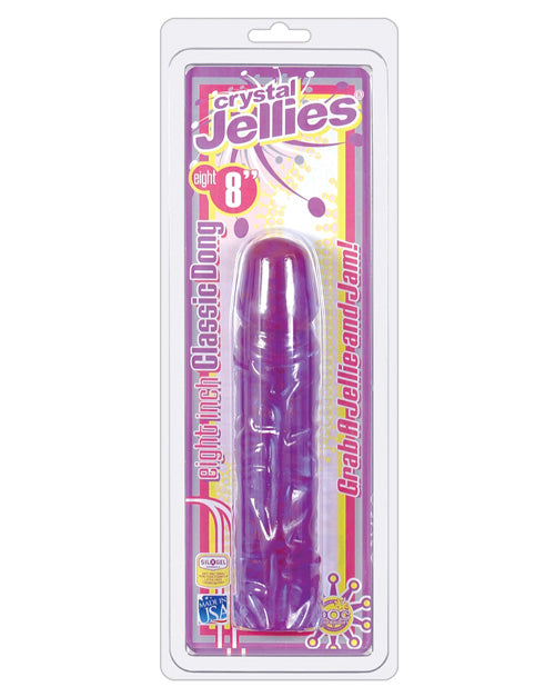 Crystal Jellies 8" Classic Dildo - Purple