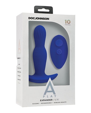 A Play Expander Rechargeable Silicone Anal Plug W-remote - Royal Blue