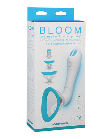 Bloom Intimate Body Automatic Vibrating Rechargeable Pump - Sky Blue-white
