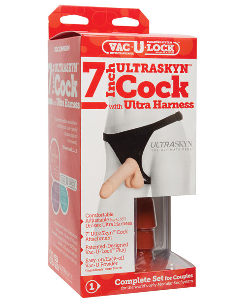 Ultra Harness 2 W-7" Ultraskyn Cock - White
