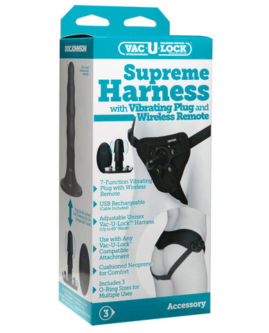 Vac-u-lock Supreme Harness W-vibrating Plug