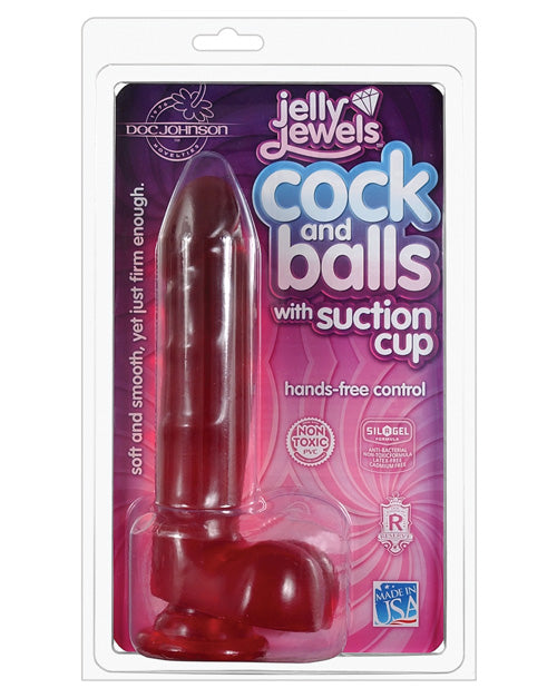 Jelly Cock W-suction Cup - Ruby