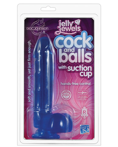 Jelly Cock W-suction Cup - Blue