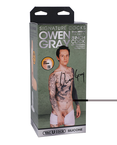 Signature Cocks 8" Silicone Cock W/removable Vac-u-lock Suction Cup - Owen Grey