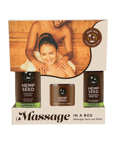 Earthly Body Holiday-valentines Hemp Seed Massage In A Box - Asst. Naked In The Woods