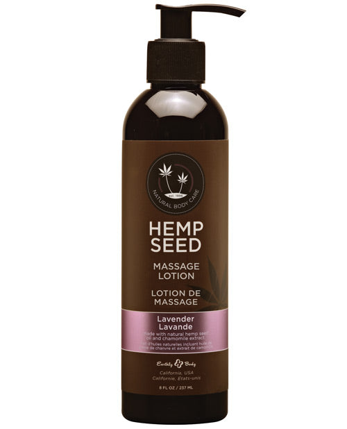 Earthly Body Hemp Seed Massage Lotion - 8 Oz Lavender