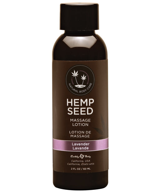 Earthly Body Hemp Seed Massage Lotion - 2 Oz Lavender