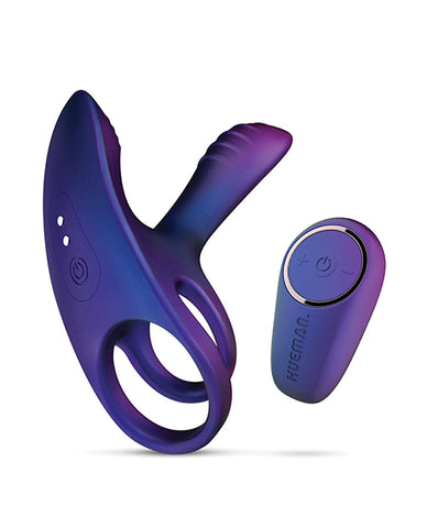 Hueman Infinity Ignite Vibrating Cock Ring - Purple