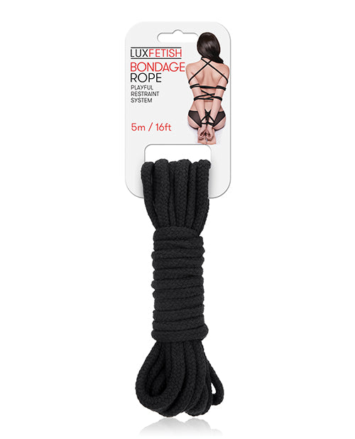 Lux Fetish Bondage Rope - 5m-16 Ft  Black