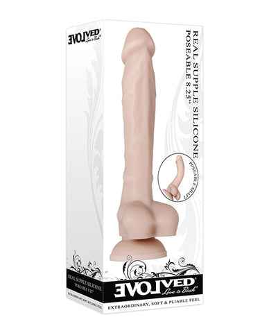 Evolved Real Supple 8.25" Silicone Poseable Dildo Non Vibrating - Light