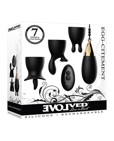 Evolved Egg Citement Rechargeable Bullet - Black-gold