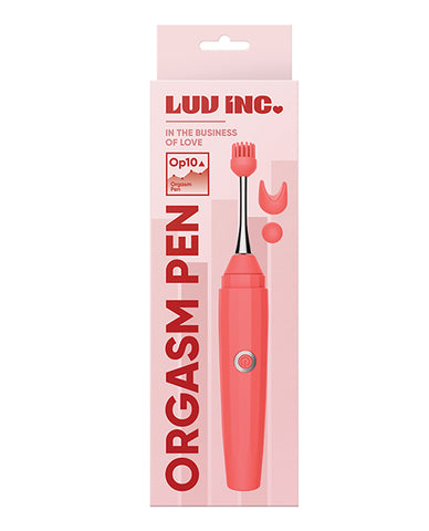 Luv Inc. Orgasm Pen W/three Attachments - Coral