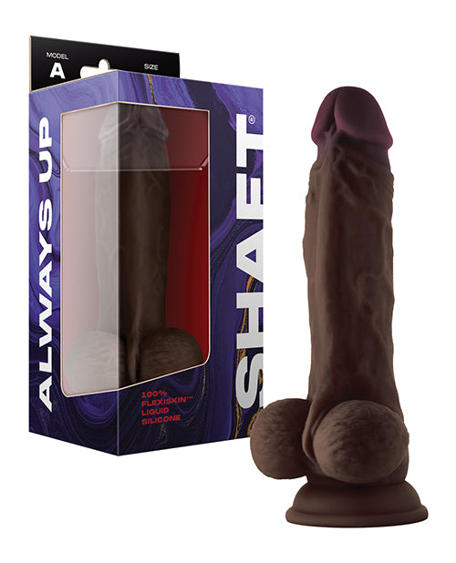 Shaft Model A Flexskin Liquid Silicone 8.5" Dong W-balls - Mahogany