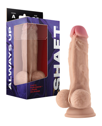 Shaft Model A Flexskin Liquid Silicone 7.5" Dong W-balls - Pine