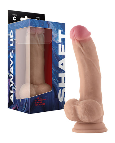 Shaft Model C Flexskin Liquid Silicone 8.5" Curved Dong W-balls - Pine