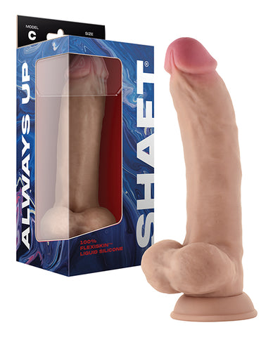 Shaft Model C Flexskin Liquid Silicone 9.5" Curved Dong W-balls - Pine