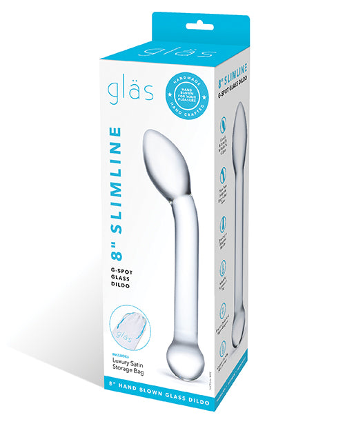 Glas 8" Slimline G-spot Glass Dildo