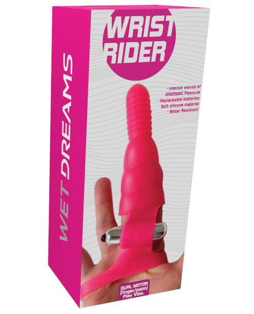 Wet Dreams Wrist Rider Finger Play Sleeve W- Wrist Strap - Blue