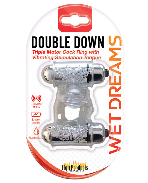 Wet Dreams Double Down Vibrating Cockring W-bullet