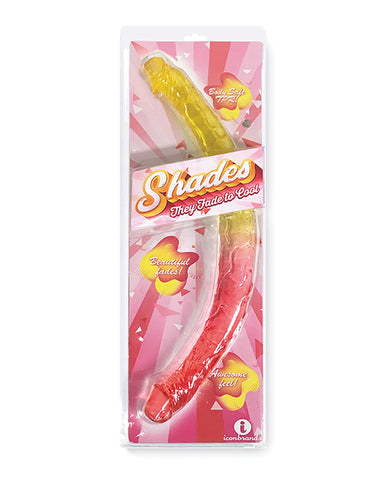 Shades Jelly Tpr Gradient Double Dong - Pink-yellow