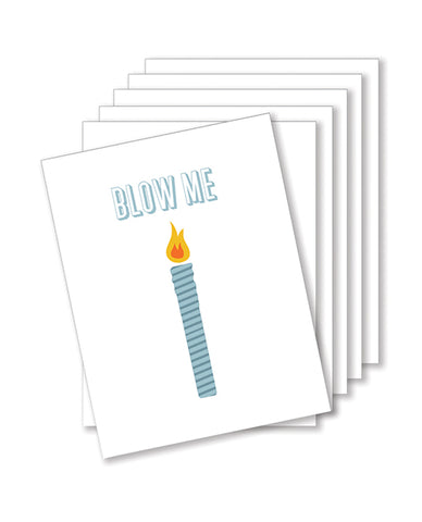 Blow Me Birthday Naughty Greeting Card - Pack Of 6