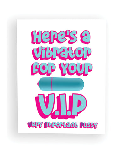 Here's A Vibrator For Your V.i.p Naughty Greeting Card W/rock Candy Vibrator & Towelettes