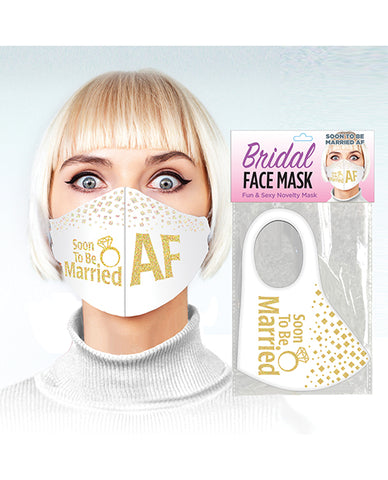 Soon To Be Married Af Face Mask - White