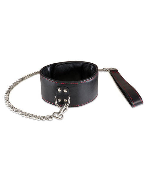 Sultra Lambskin 2 1-2" Collar W-24" Chain - Black