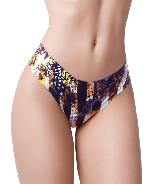 Mememe Go Wild Snake Printed Thong Sm