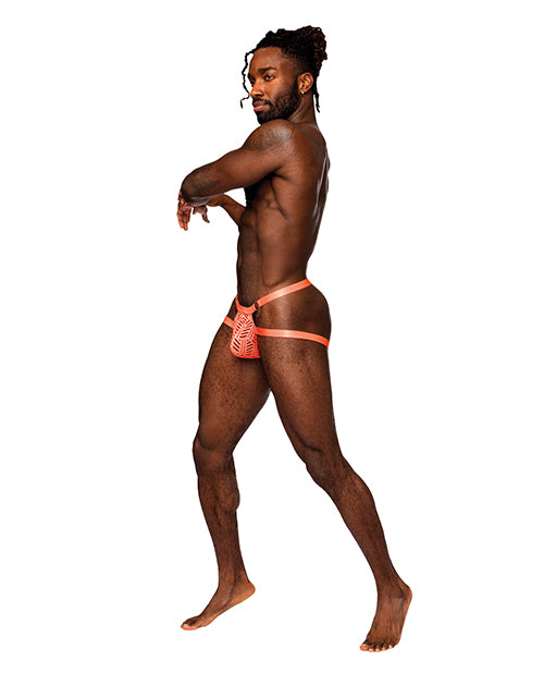 Rude Awakening Mesh Ring Jock Neon Orange S/m