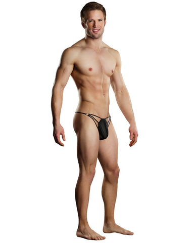 Male Power G-string W-straps & Rings Black L-xl