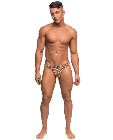 Pride Fest Contoured Pouch Bong Thong Rainbow L-xl