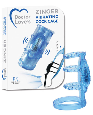 Doctor Love's Vibrating Cock Cage - Blue