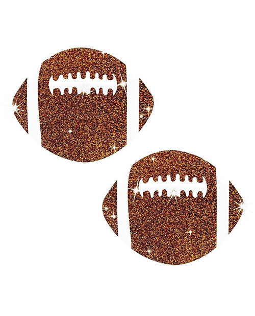 Neva Nude Football Glitter Pasties - Brown O-s