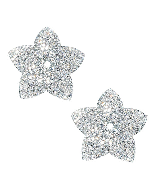 Neva Nude Burstin Bloom Crystal Jewel Reusable Silicone Nipple Pasties - Clear O-s