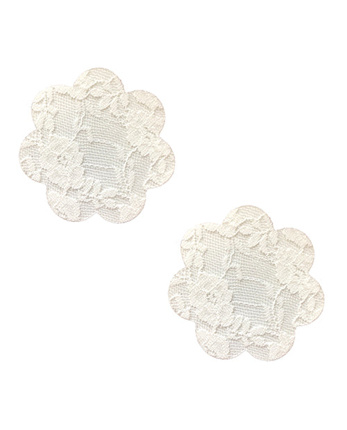 Neva Nude Lace Petal Flower Pasties - White O-s