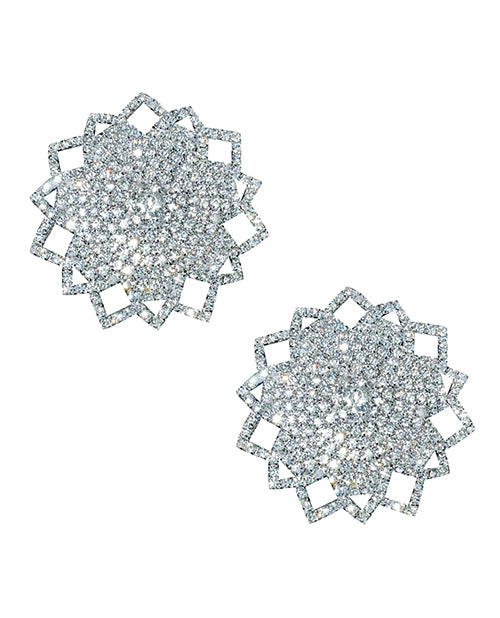 Neva Nude Ice Crystal Jewel Reusuable Silicone Nipple Pasties - Clear O-s