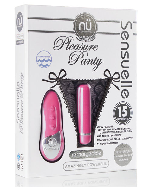 Sensuelle Pleasure Panty Bullet W-remote Control - 15 Function Pink