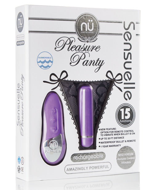 Sensuelle Pleasure Panty Bullet W-remote Control - 15 Function Purple