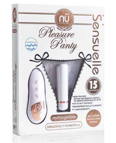 Sensuelle Pleasure Panty Bullet W-remote Control - 15 Function White