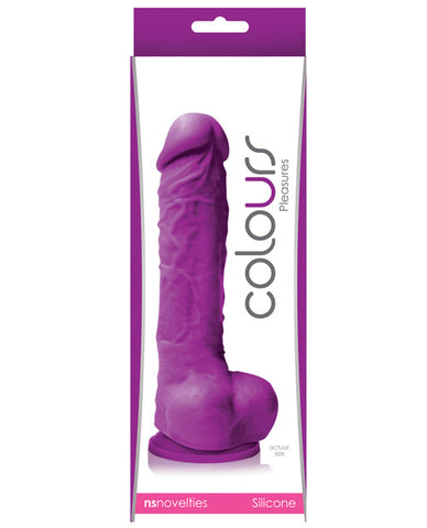 Colours Pleasures 5" Dong W-suction Cup - Purple