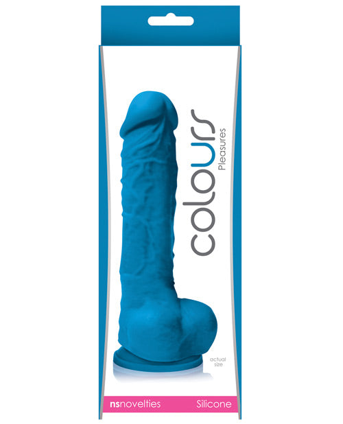 Colours Pleasures 5" Dildo W-suction Cup - Blue