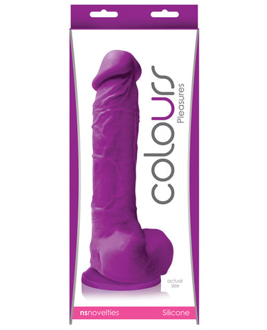 Colours Pleasures 8" Dildo W-suction Cup - Purple