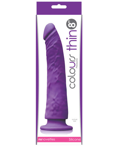 Colours Pleasures Thin 8" Dildo - Purple