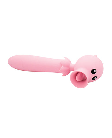 Natalie's Toy Box Lick N' Stick Clit Flicker & G-spot Vibe - Pink
